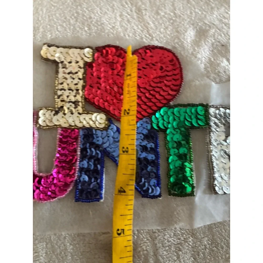 I Love Country‎ Music Patch Applique Sequin Embellished Sew On 12x4